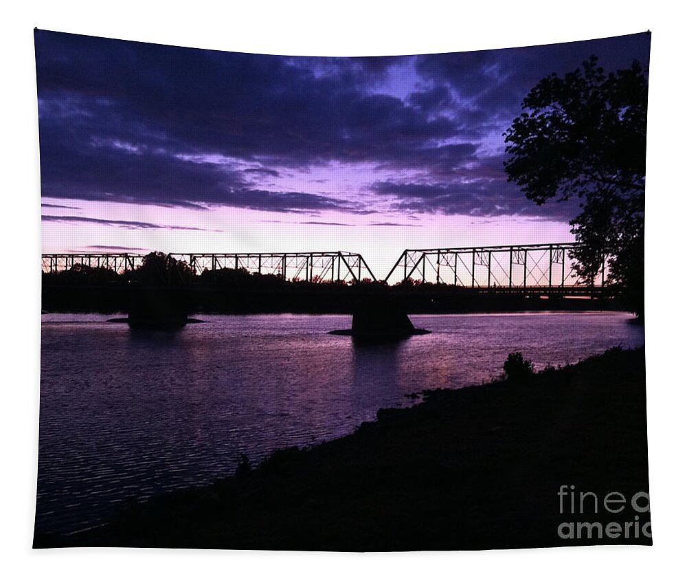 Book1 Tapestry featuring the photograph Purple Sunset by Christopher Plummer