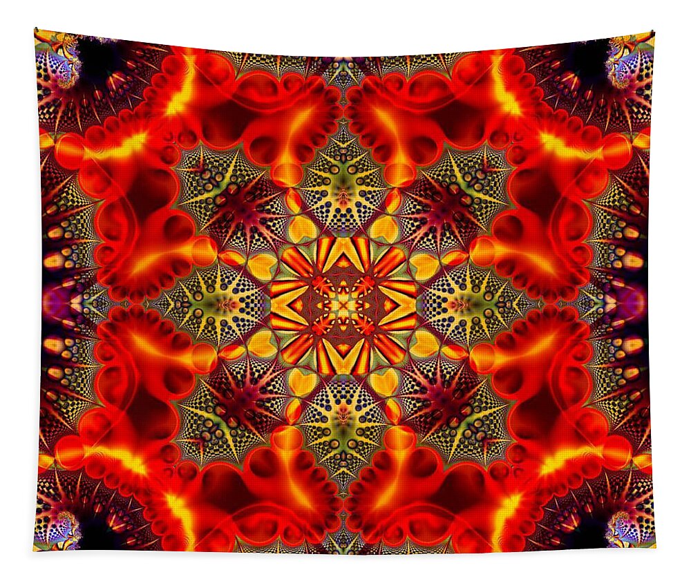 Kaleidoscope Tapestry featuring the digital art Quasar Kaleidoscope No 2 by Charmaine Zoe