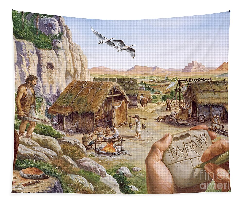 Historical Tapestry featuring the photograph Quaternary Period by Publiphoto