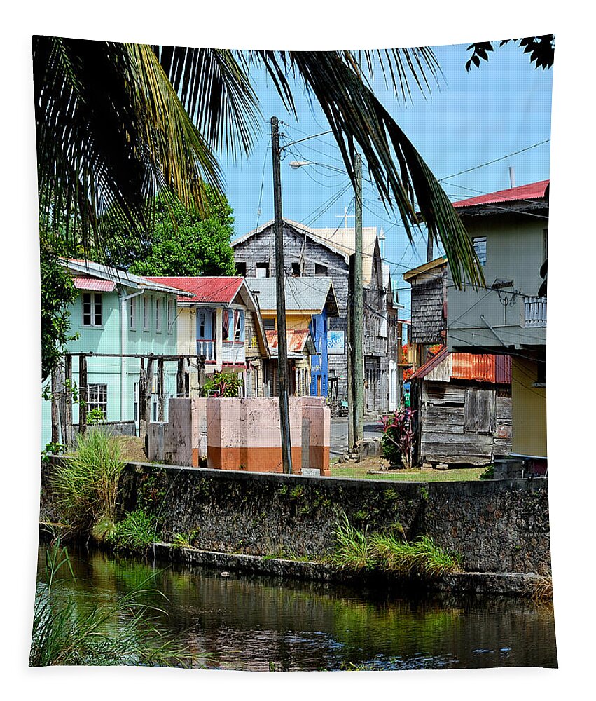 River Tapestry featuring the photograph Quiet Saint Lucia Town by Brendan Reals