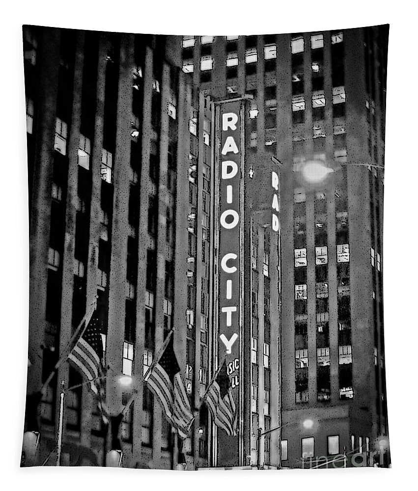 Radio City Music Hall Tapestry featuring the photograph Radio City Music Hall by Kerri Farley