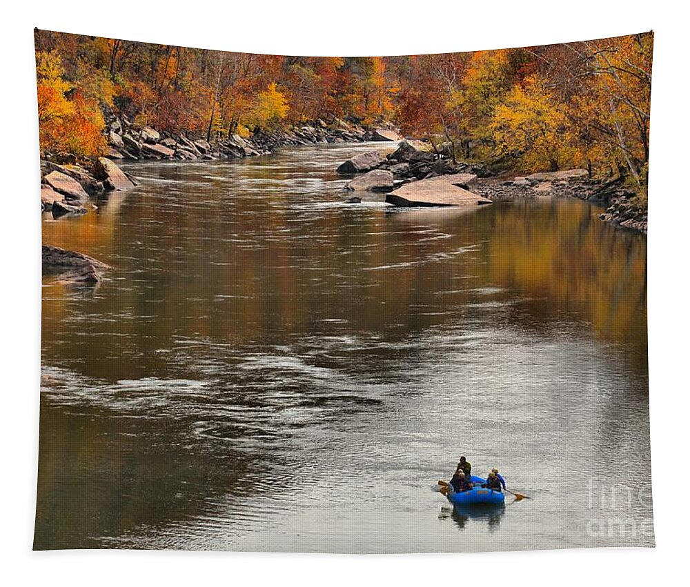 Rafting Tapestry featuring the photograph Rafting The New River by Adam Jewell