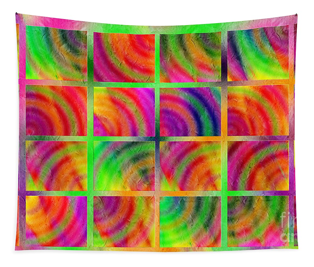 Abstract Tapestry featuring the digital art Rainbow Bliss 3 - Over the Rainbow H by Andee Design