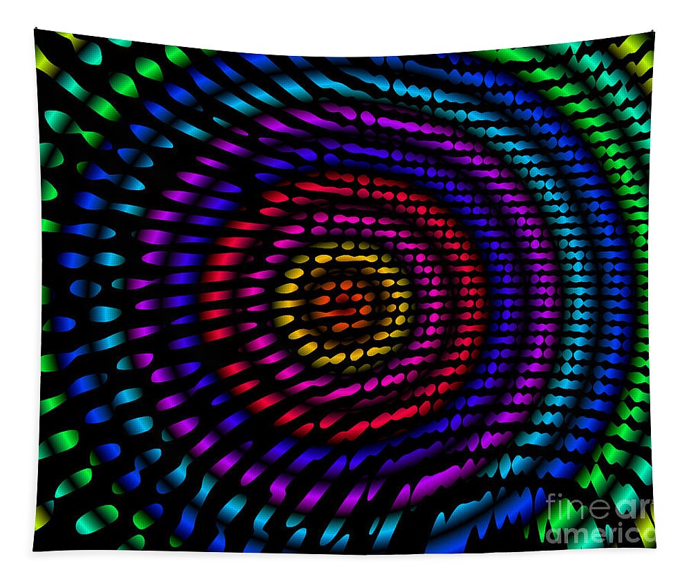 Abstract Tapestry featuring the digital art Rainbow Bubble by Stan Reckard
