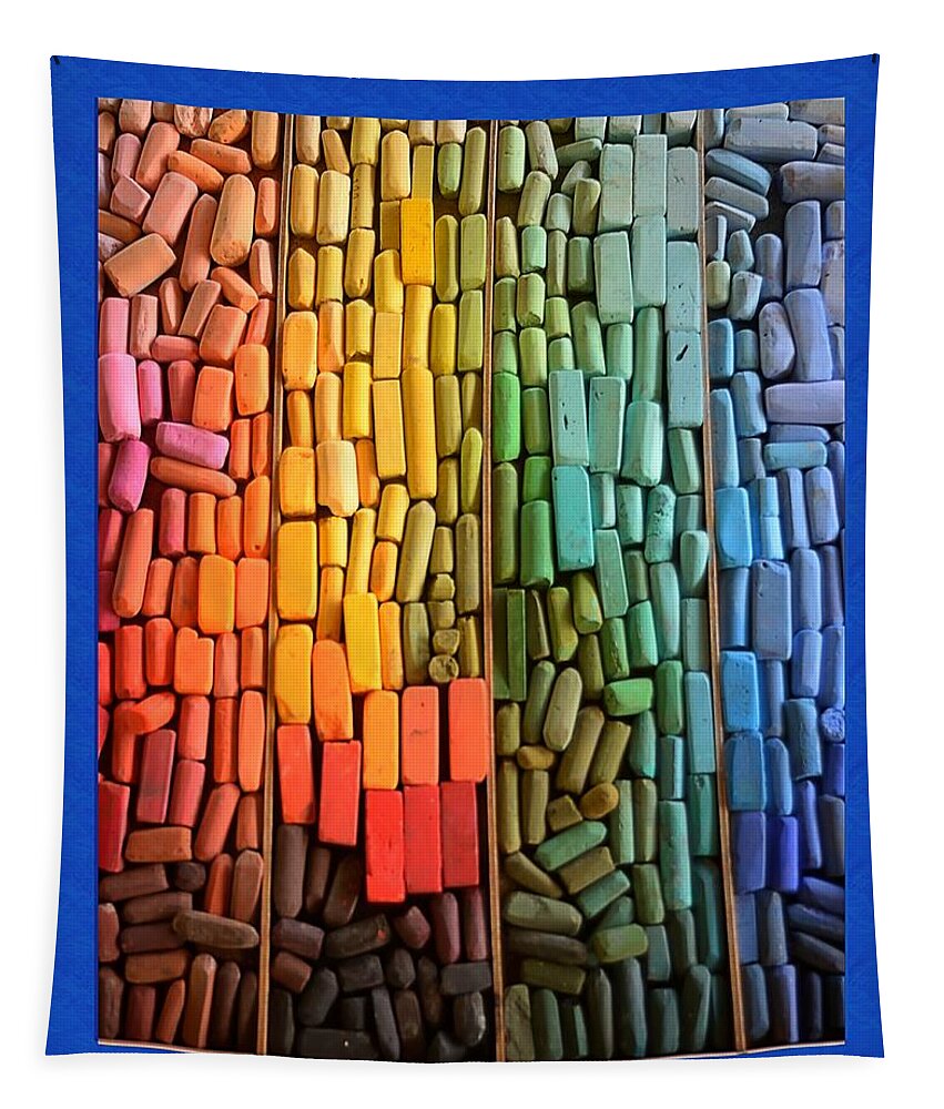 Chalk Tapestry featuring the photograph Rainbow of Pastel Chalk by Kae Cheatham