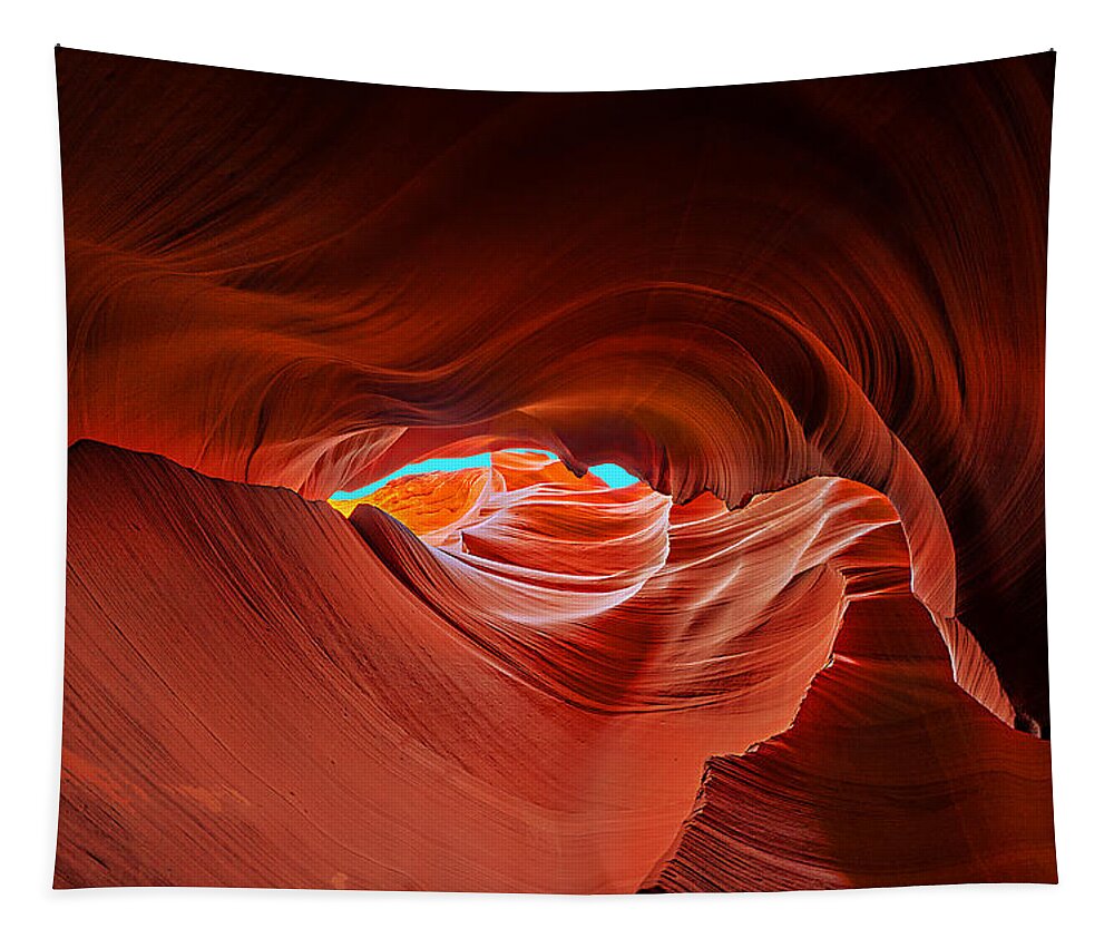 Antelope Canyon Tapestry featuring the photograph Reach for the Sky by Jason Chu