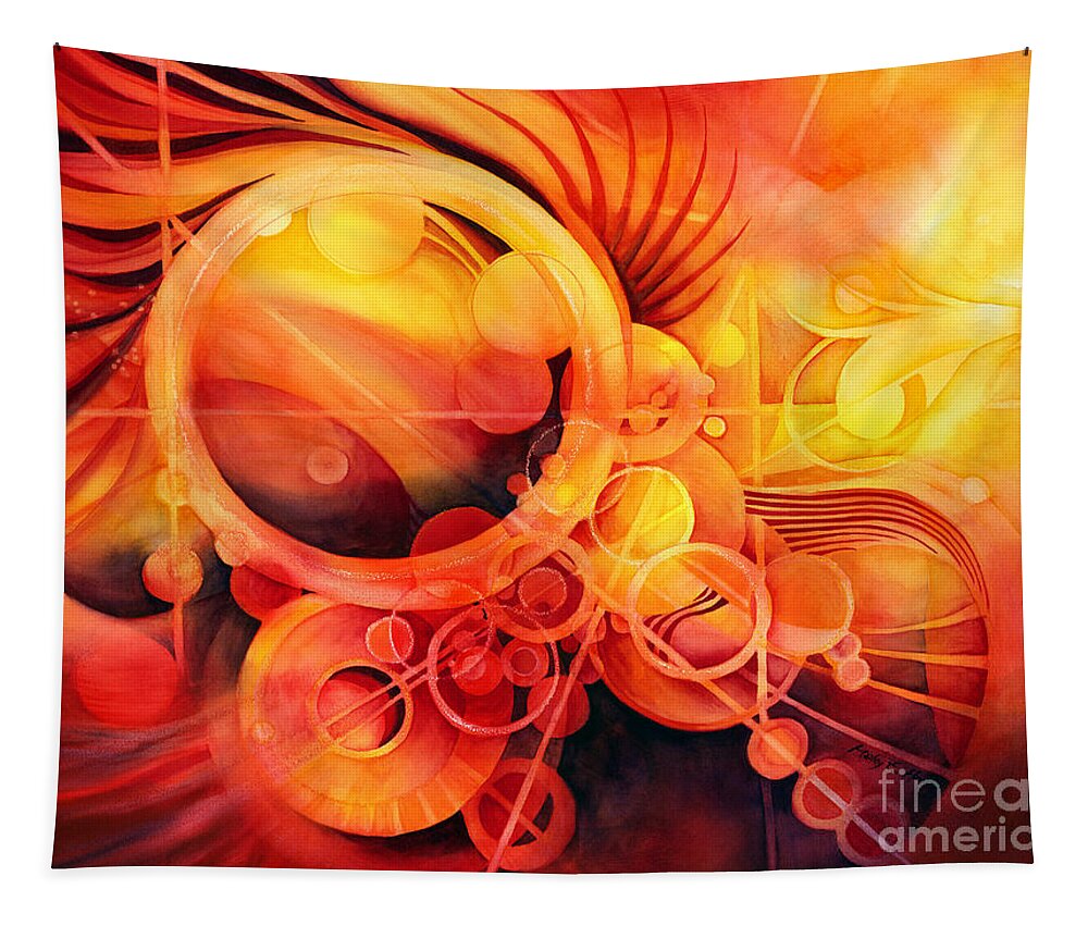 Watercolor Tapestry featuring the painting Rebirth - Phoenix by Hailey E Herrera