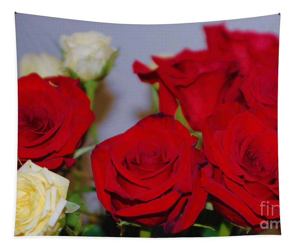 Red And Yellow Roses Tapestry featuring the photograph Red and Yellow Roses by Oksana Semenchenko