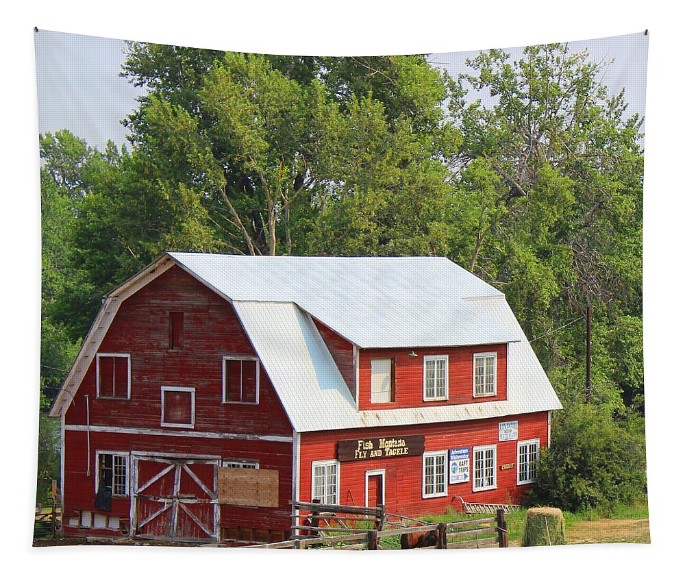 Barn Tapestry featuring the photograph Red Barn by Cathy Anderson