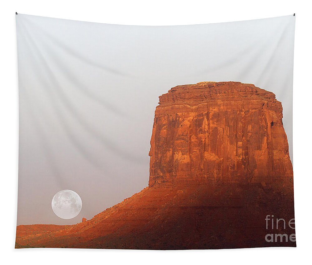 Utah Tapestry featuring the photograph Red Butte Moonrise by Jim Garrison