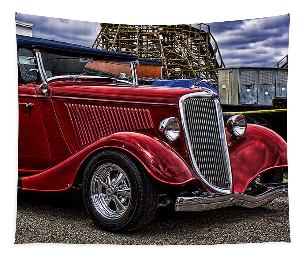 Hot Rod Tapestry featuring the photograph Red Cabrolet by Ron Roberts