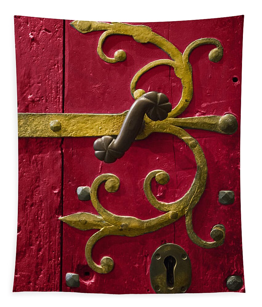 Door Tapestry featuring the photograph Red Entrance by Margie Hurwich