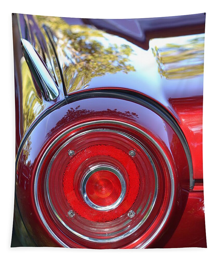 Red Tapestry featuring the photograph Red Ford Tailight by Dean Ferreira