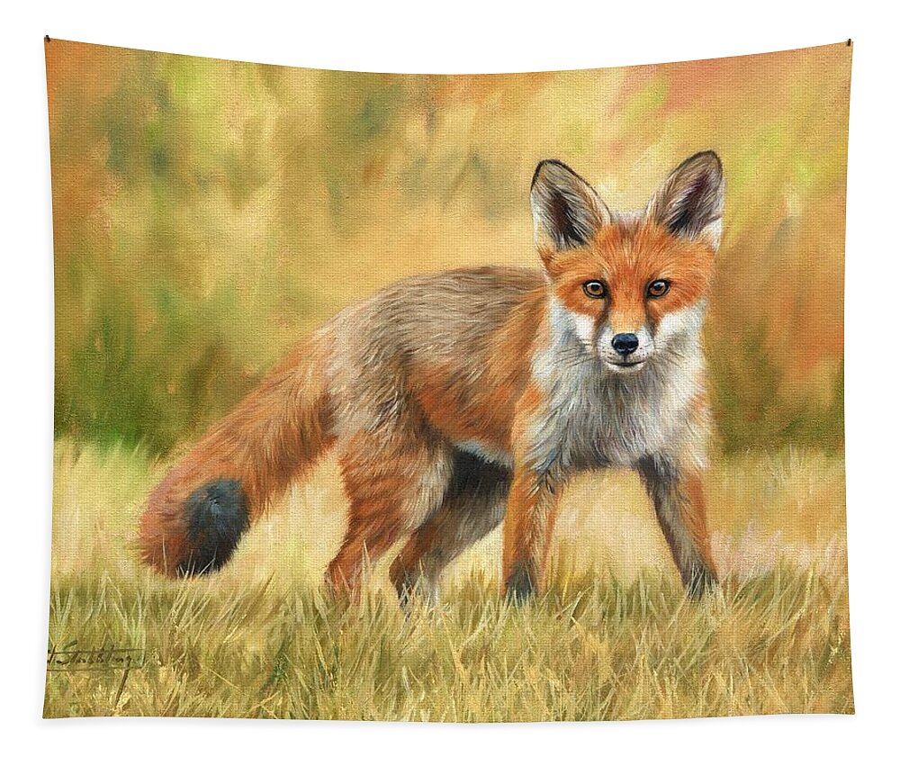 Fox Tapestry featuring the painting Red Fox by David Stribbling
