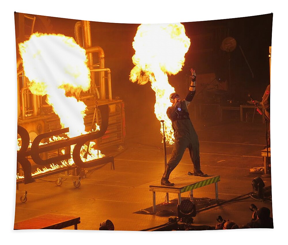 Christian Tapestry featuring the photograph Red heats up Winterjam in Atlanta by Aaron Martens