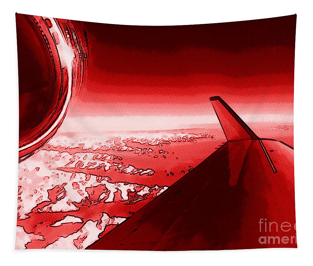 Jet Tapestry featuring the photograph Red Jet Pop Art Plane by Vintage Collectables