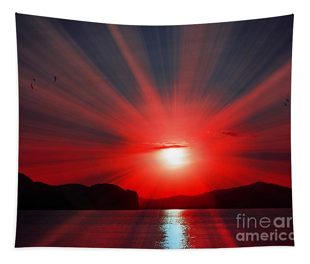 Red Radiance Tapestry featuring the photograph Red Radiance by Kaye Menner