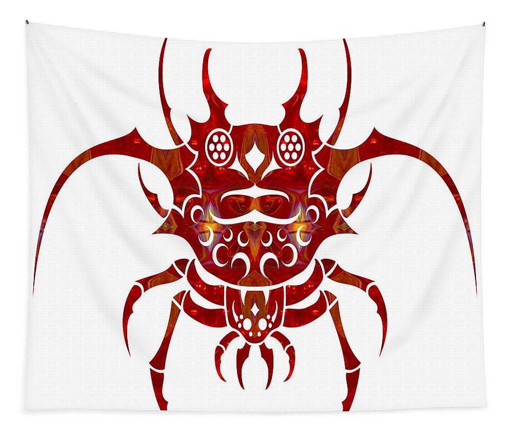 1x1 Tapestry featuring the digital art Red Rover Fantasy Designs Abstract Holiday Art by Omaste Witkows by Omaste Witkowski