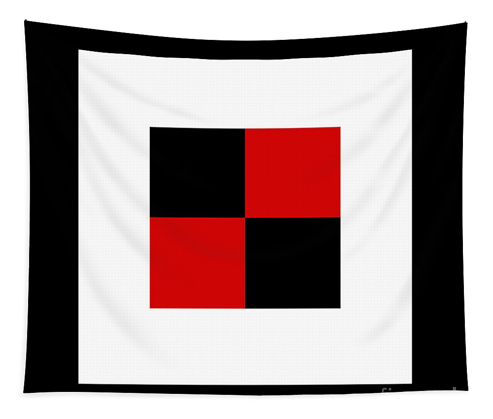 Andee Design Abstract Tapestry featuring the digital art Red White And Black 17 Square by Andee Design