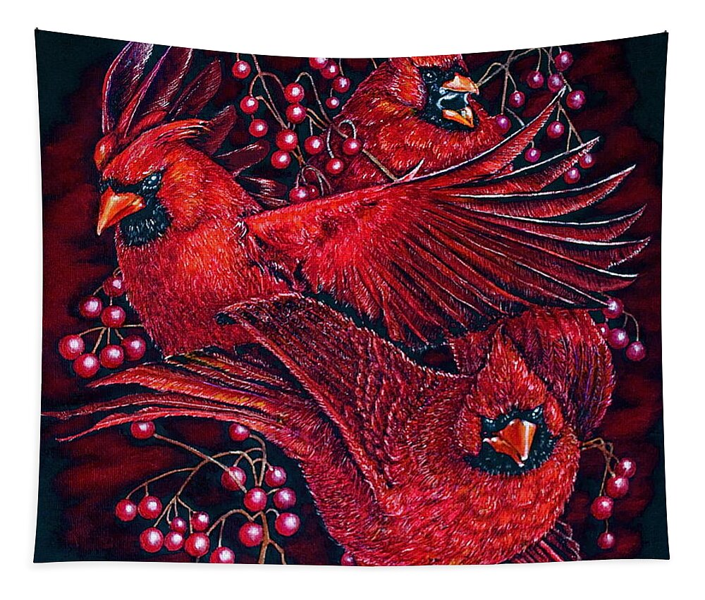  Linda Simon Tapestry featuring the painting Reds by Linda Simon