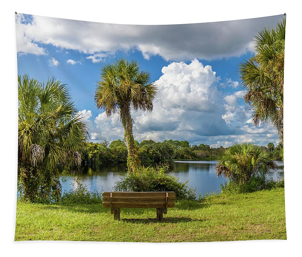 Photography Tapestry featuring the photograph Reflection Of Clouds On Water, Deer by Panoramic Images