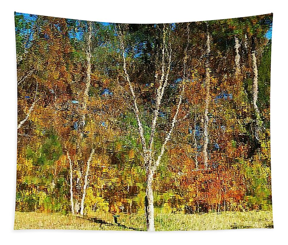 Landscape Tapestry featuring the photograph Reflections on Fall by Ludwig Keck