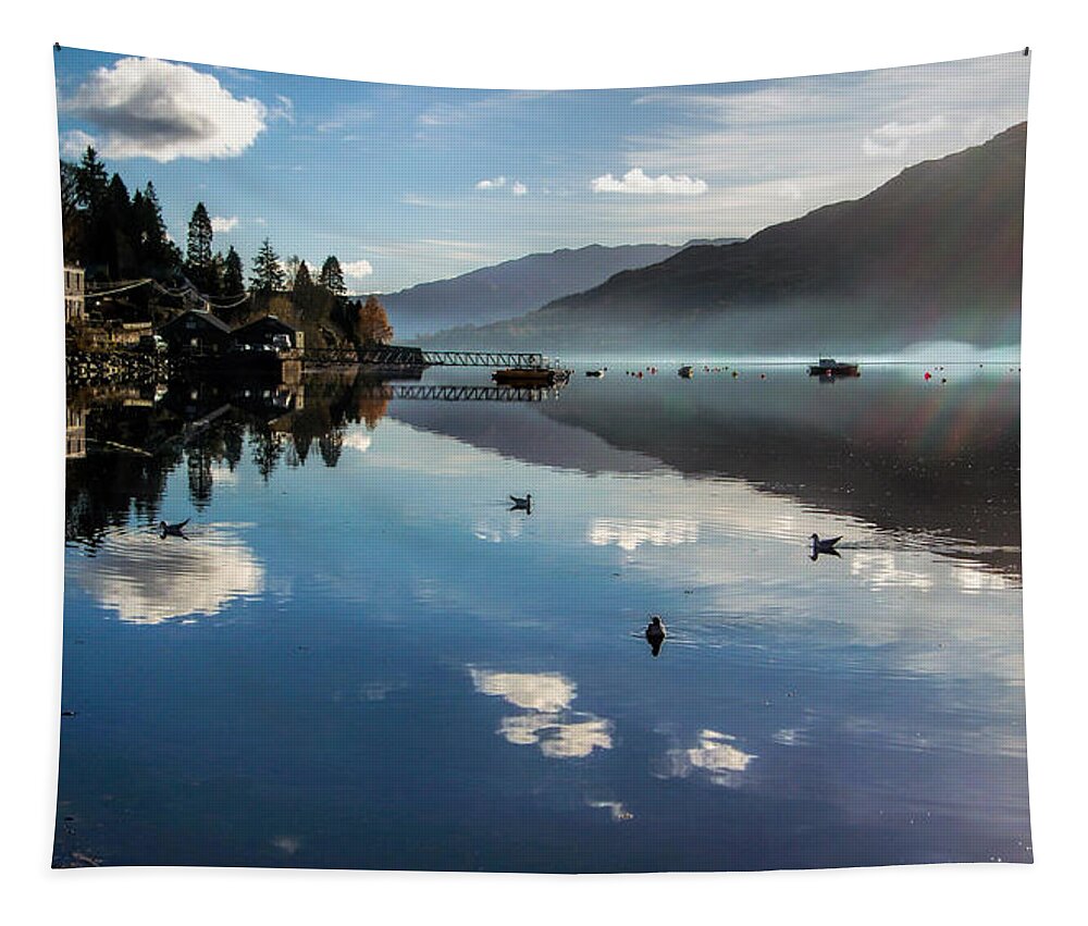 Loch Goil Tapestry featuring the photograph Reflections on Loch Goil Scotland by Lynn Bolt