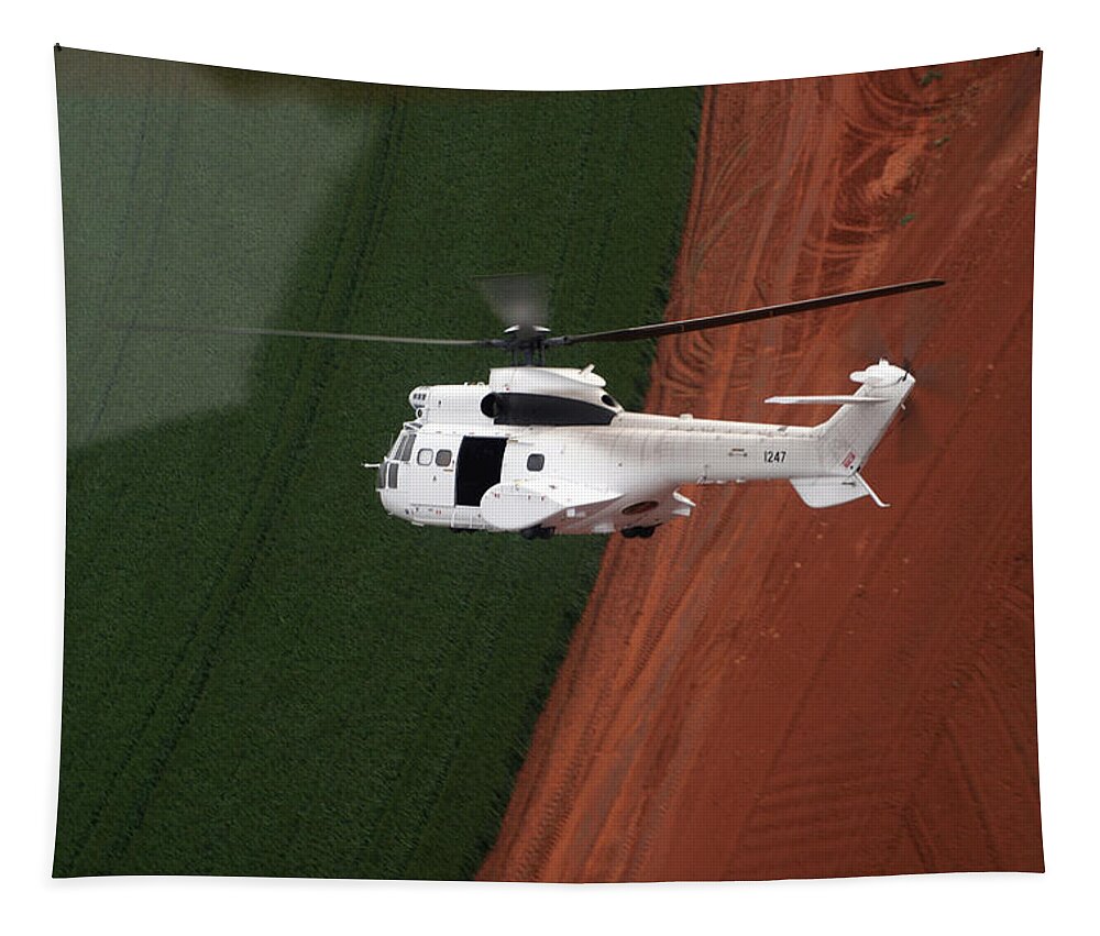 Reflection Tapestry featuring the photograph Reflective Helicopter by Paul Job