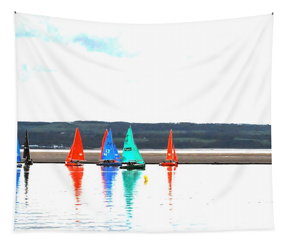 Nautical Tapestry featuring the photograph Reflective sailing by Spikey Mouse Photography