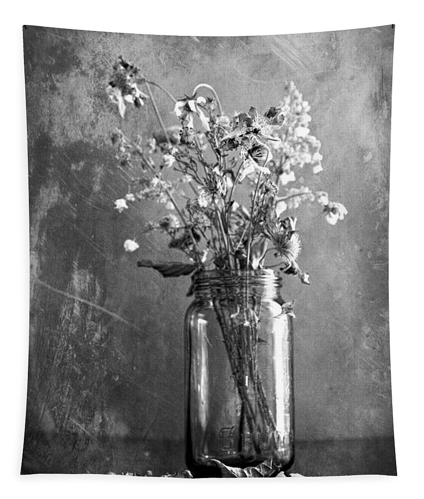 Vintage Jar Tapestry featuring the photograph Remains Of The Season by Theresa Tahara