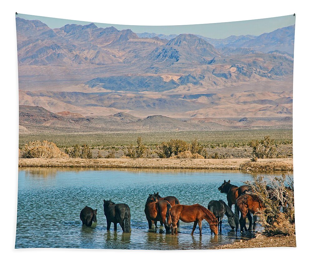 Horse Tapestry featuring the photograph Rest stop by Tammy Espino