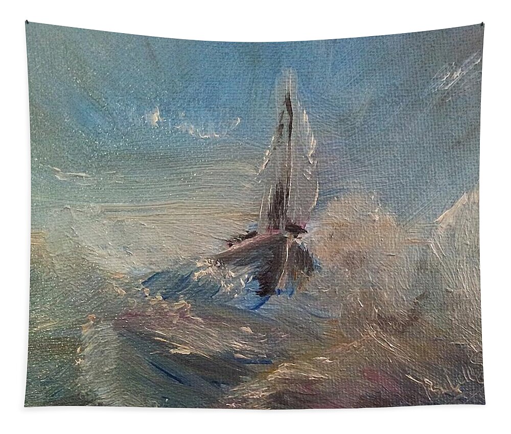 Ship Tapestry featuring the painting Return to Shores by Abbie Shores