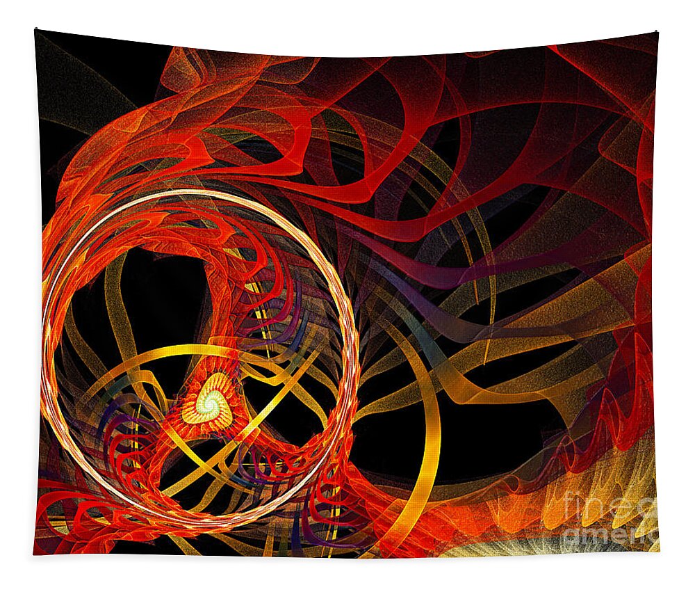 Andee Design Abstract Tapestry featuring the digital art Ring of Fire by Andee Design