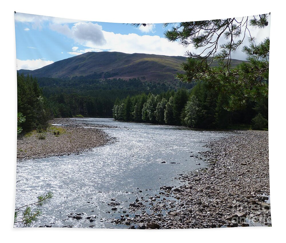 River Dee Tapestry featuring the photograph River Dee near Braemar - Scotland by Phil Banks
