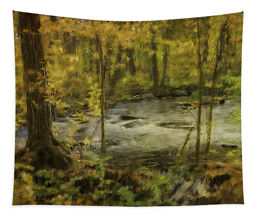 River Tapestry featuring the photograph River in Autumn by Fran Gallogly