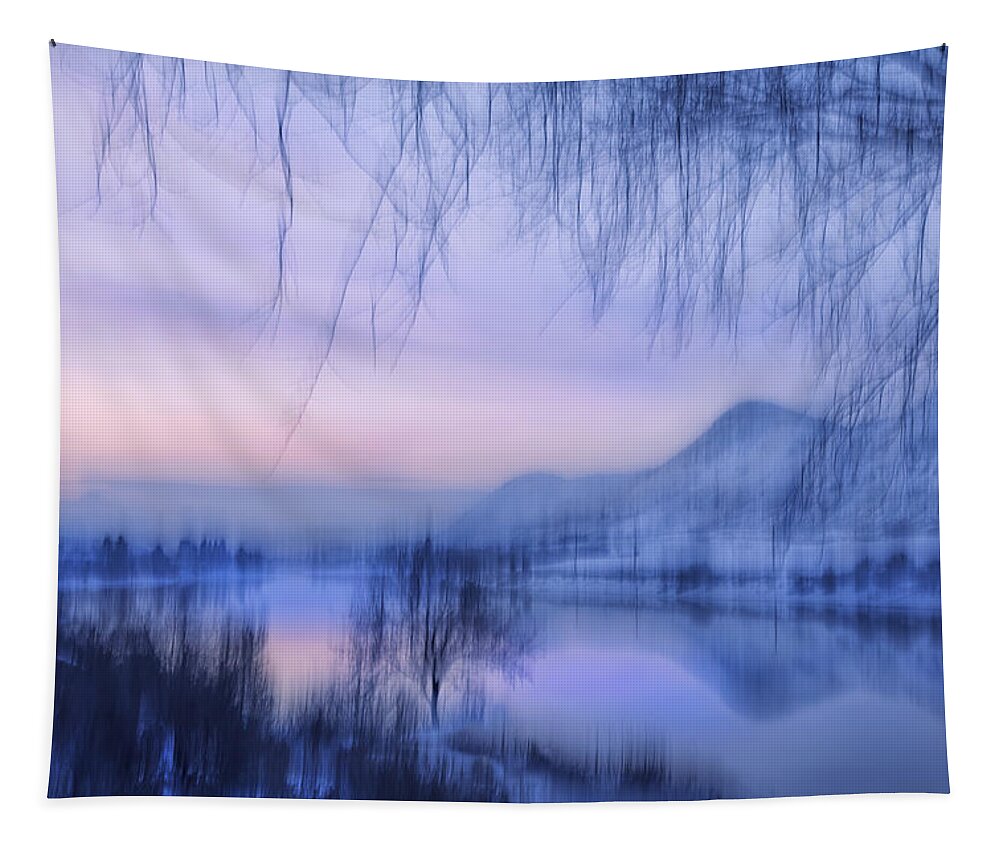River Tapestry featuring the photograph River Sunset by Theresa Tahara