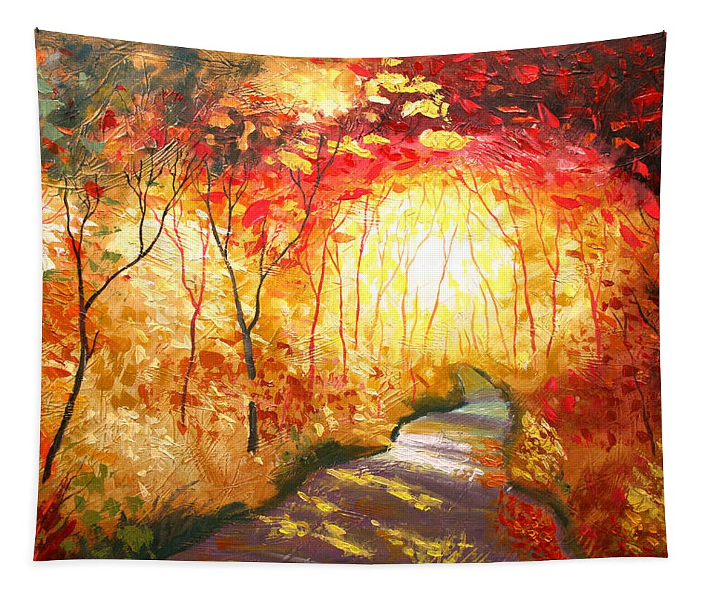Love Paintings Tapestry featuring the painting Road to the Sun by Leon Zernitsky