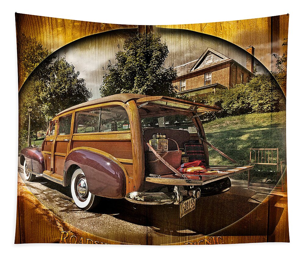 Cars Tapestry featuring the photograph Roadside Picnic by John Anderson