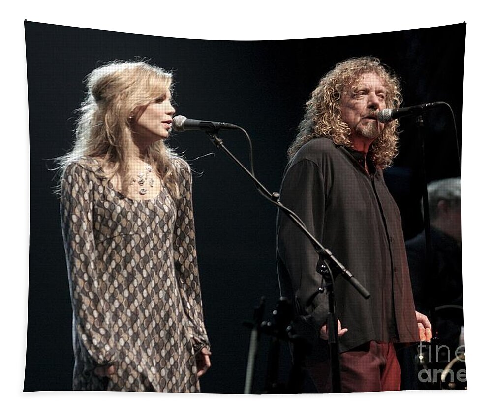 Robert Plant Tapestry featuring the photograph Robert Plant and Alison Kraus by Concert Photos