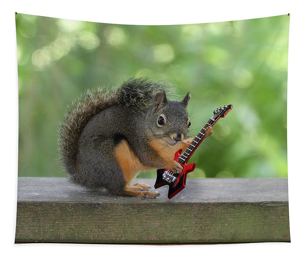 Squirrel Tapestry featuring the photograph Rock 'n Roll Squirrel by Peggy Collins