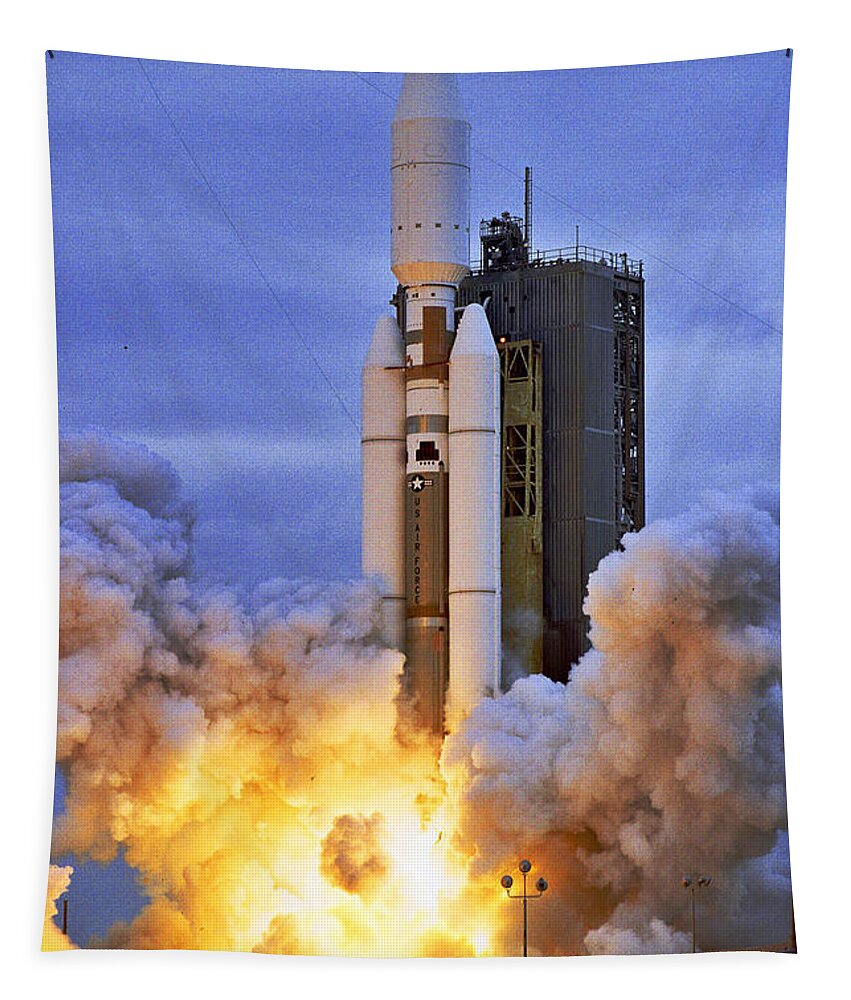 Astronomy Tapestry featuring the photograph Rocket Launches With Us Defense by Science Source