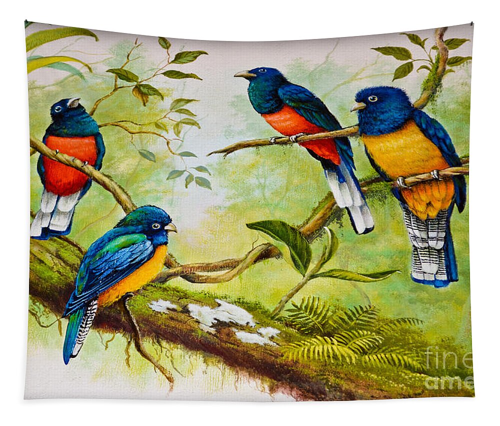 Bird Tapestry featuring the photograph Rockin Robins by Gary Keesler