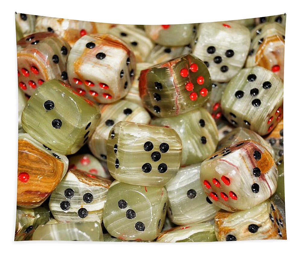Dice Tapestry featuring the photograph Roll the Dice by Jean Goodwin Brooks