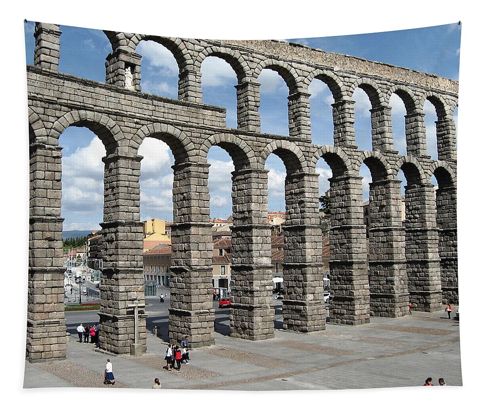 Roman Tapestry featuring the photograph Roman Aqueduct III by Farol Tomson