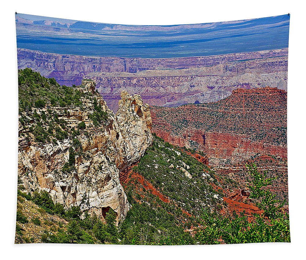 Roosevelt Point Two On North Rim/grand Canyon National Park Tapestry featuring the photograph Roosevelt Point Two on North Rim/Grand Canyon National Park-Arizona  by Ruth Hager