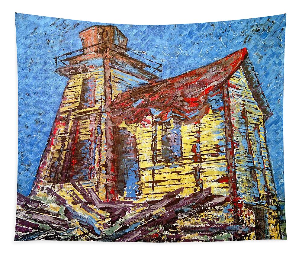 St. Andrews Tapestry featuring the painting Ross Island Lighthouse by Michael Graham