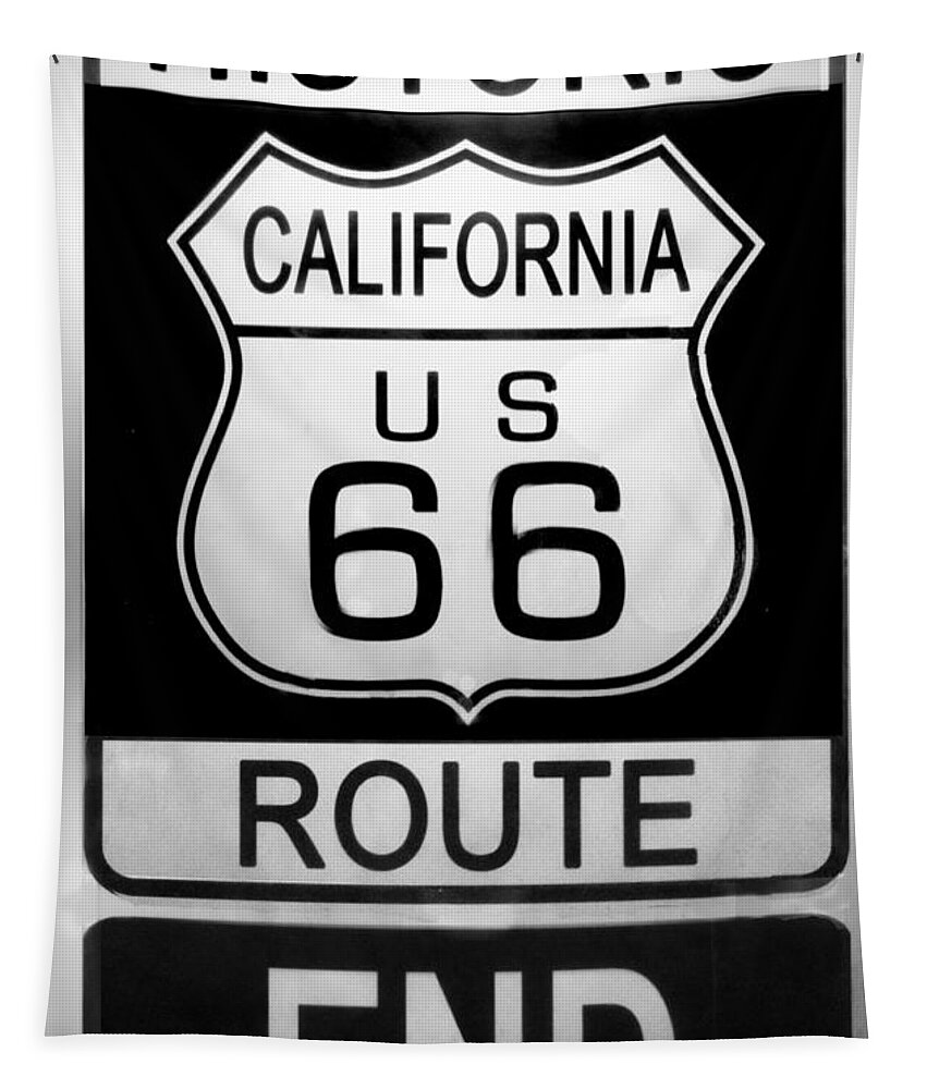 Route 66 Tapestry featuring the photograph Route 66 End by Chuck Staley