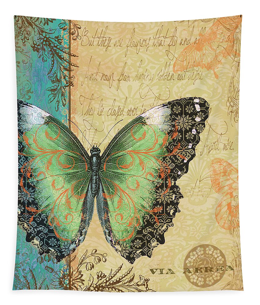 Butterfly Tapestry featuring the digital art Royal Tapestry Butterfly-C by Jean Plout
