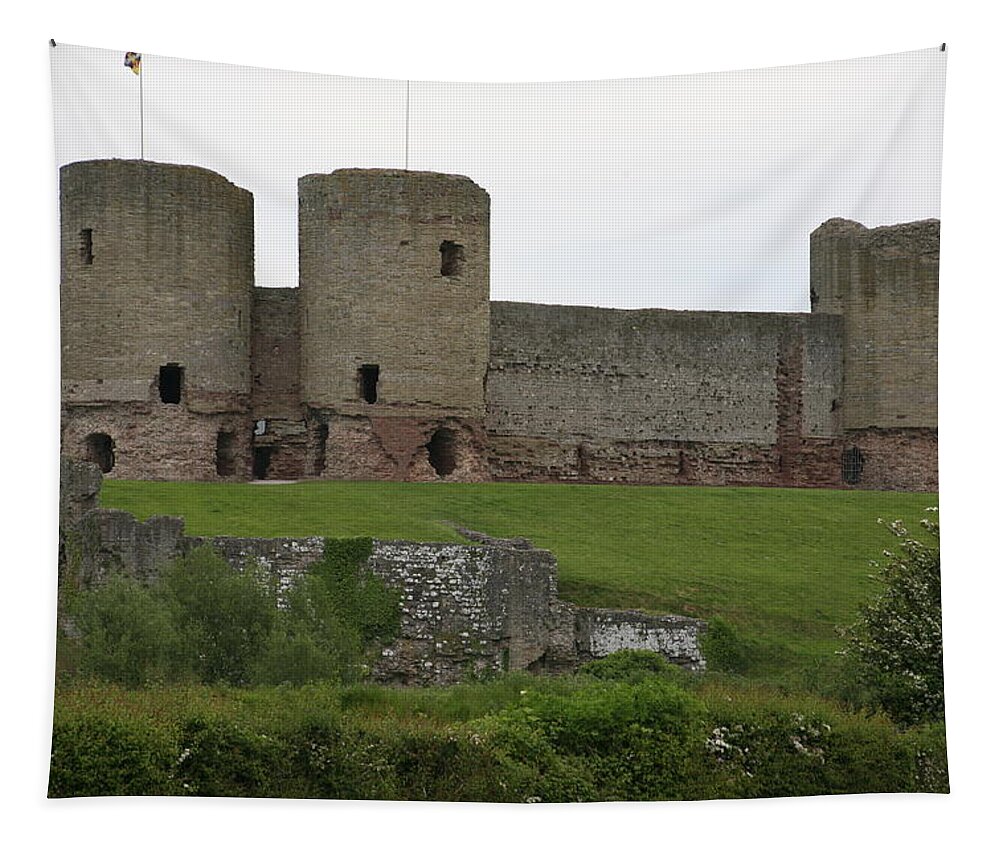 Castles Tapestry featuring the photograph Ruddlan castle 2 by Christopher Rowlands