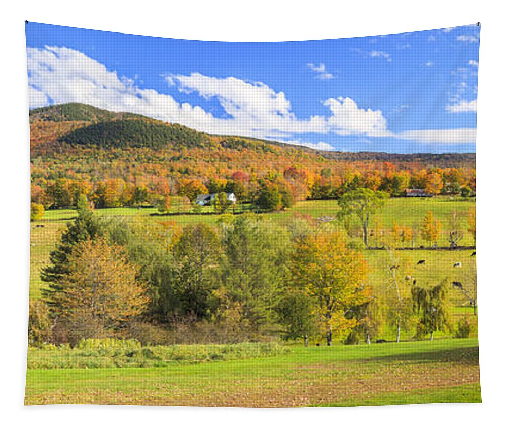 Autumn Tapestry featuring the photograph Rural New England Autumn panorama by Ken Brown